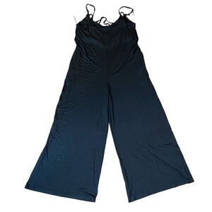 Bluivy Womens Romper Black Wide Leg Adjustable Cami Strap Jumpsuit Large Slouchy